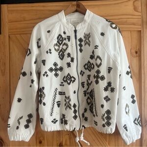 Chico's White Embroidered Jacket